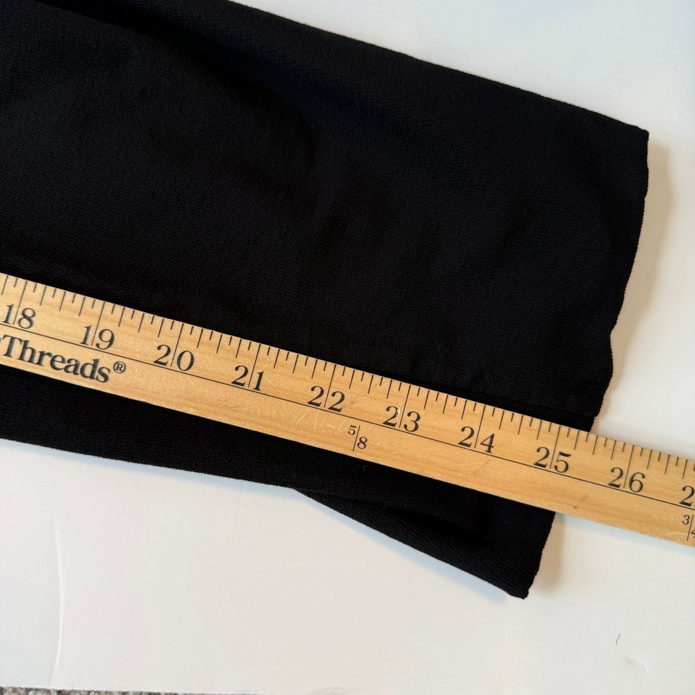 Eileen Fisher Black Knit Straight Leg Pants Pull On Stretch Jersey Minimalist L - Picture 11 of 12
